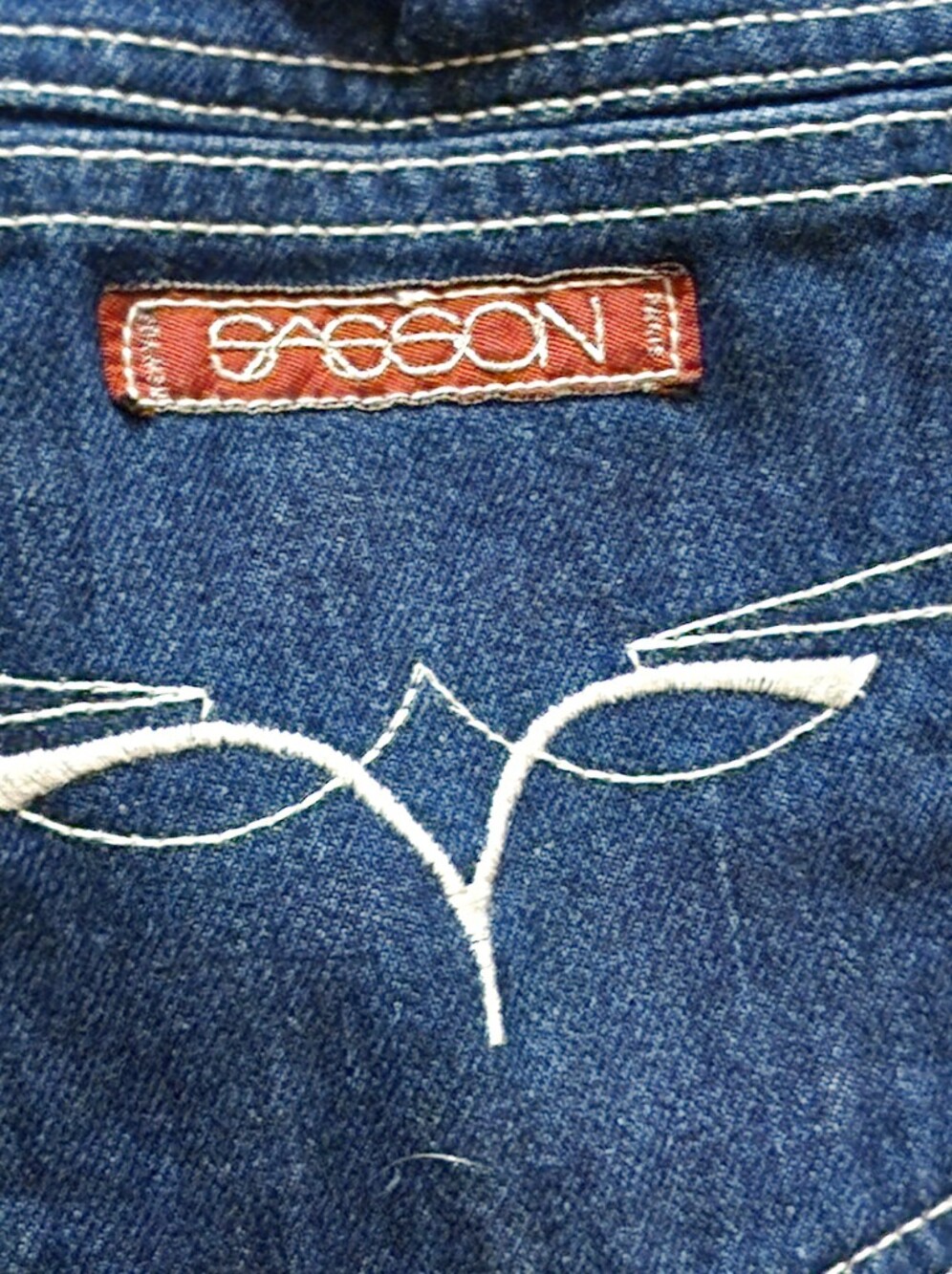 VTG 80s Sasson High Waisted Jeans Dark Wash OK Hand Logo Altered Waist Can Undo